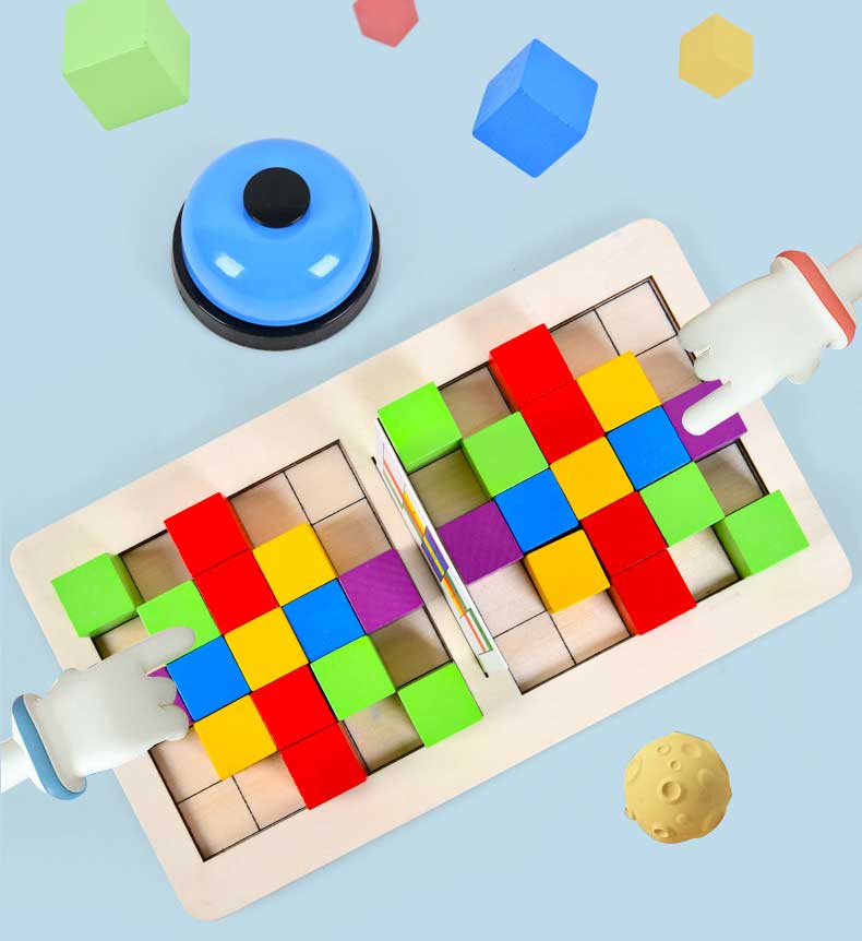 Đồ chơi Song đấu Xếp Gạch Tư Duy (Wooden Multicolor Cube Battle)