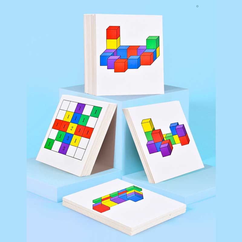 Đồ chơi Song đấu Xếp Gạch Tư Duy (Wooden Multicolor Cube Battle)