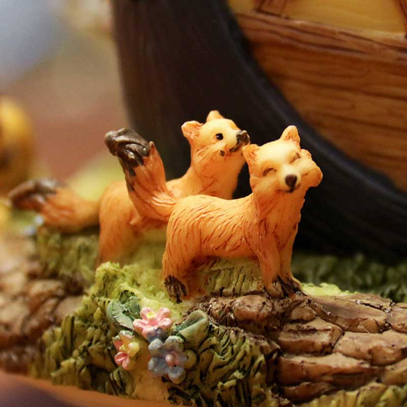 Hộp Âm Nhạc con Tàu Noah Giai điệu bài Canon ( Noah's Ark Rotating Music Box, Animal World Resin Home Decoration with Canon's Melody, Creative Gift Toys)