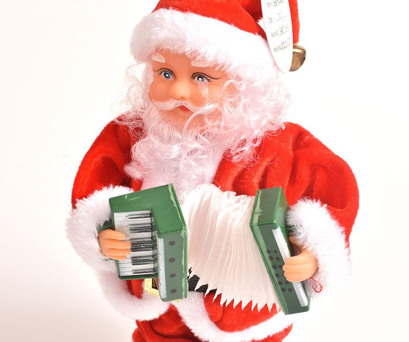 quà tặng tượng trang trí noel ông già ôm đèn