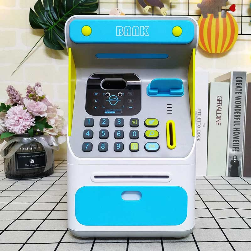 ống heo điện tử cài mật khẩu hình máy gửi tiền ATM có thẻ rút tiền number bank saving box