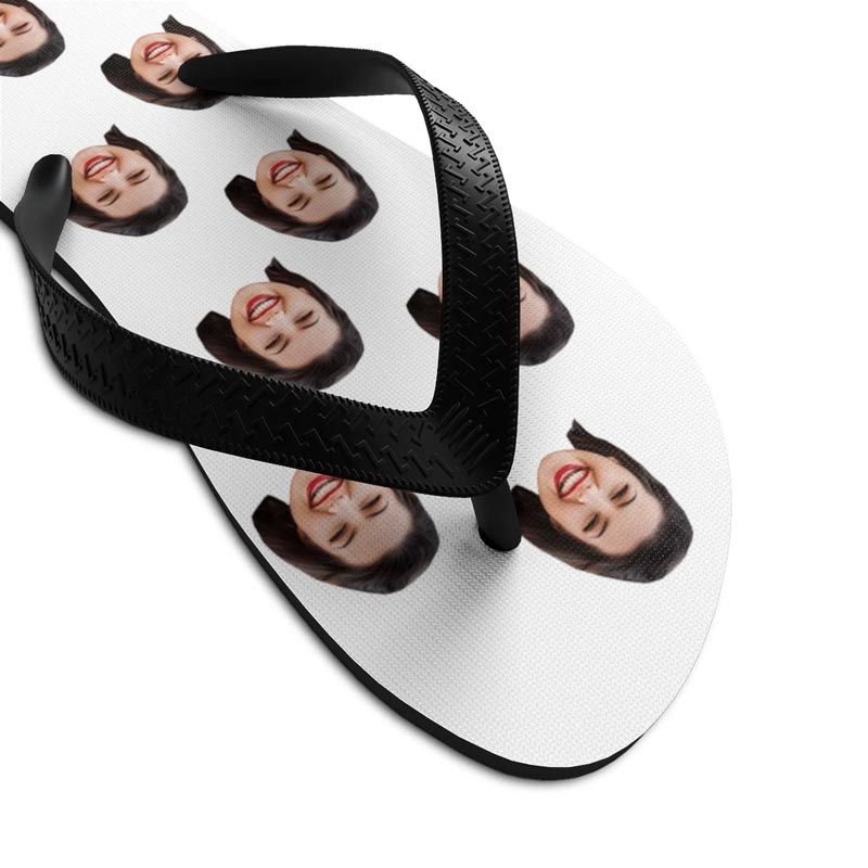 custom flip flops with face