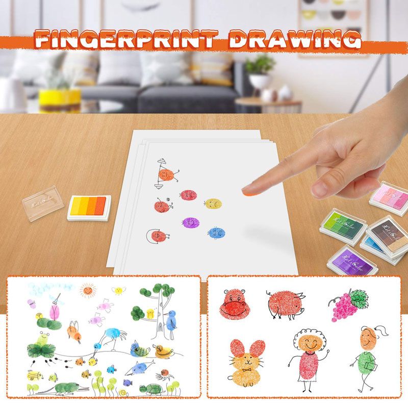 Tampon mực đóng dấu Craft Ink Pad, Washable DIY Stamp Ink Pads for Kids