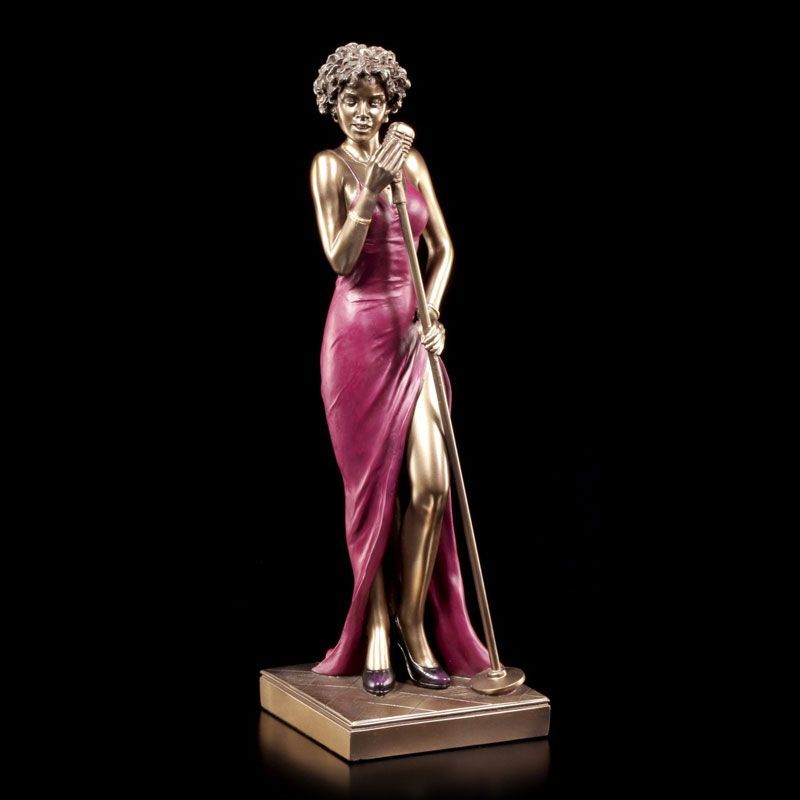 Tượng trang trí hình Nữ Ca Sĩ Ban Nhạc Jazz Hàng Mỹ Female Singer Statue Sculpture Figurine - Jazz Band Collection