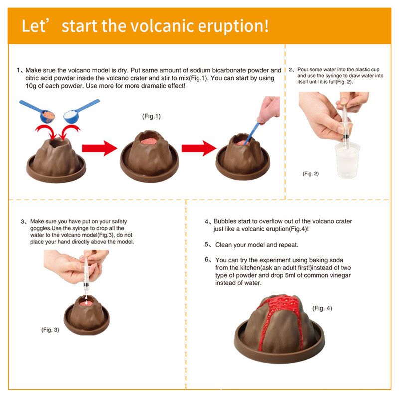 Bộ đồ chơi hóa học vui - Núi Lửa phun trào (Volcano Eruption Science Experiment Kit)