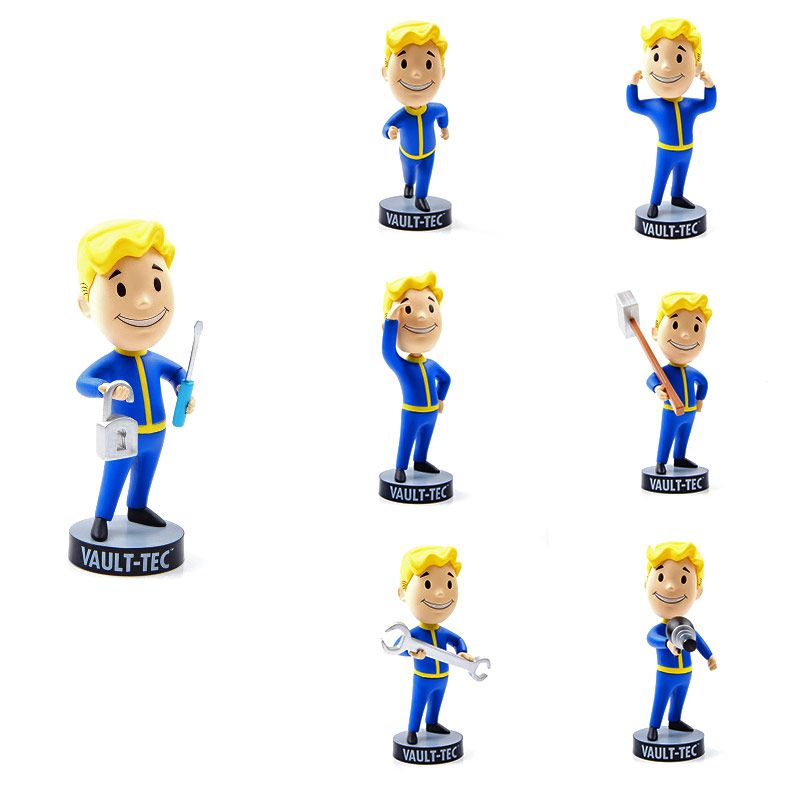 Tượng trang trí để bàn Fallout 4 Vault Boy PVC Figure Bobble Head Dolls Collectible Model Toys