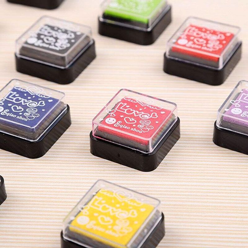 Bộ 12 Màu Tampon Mực Đóng Dấu (Stamp Ink Pad Set,12 Colors Fingerprint Ink pad Non-Toxic Finger Stamp for Paper Craft Fabric,Scrapbook,Birthday,Canvas Wedding,Rubber Art Stamp Card Making)