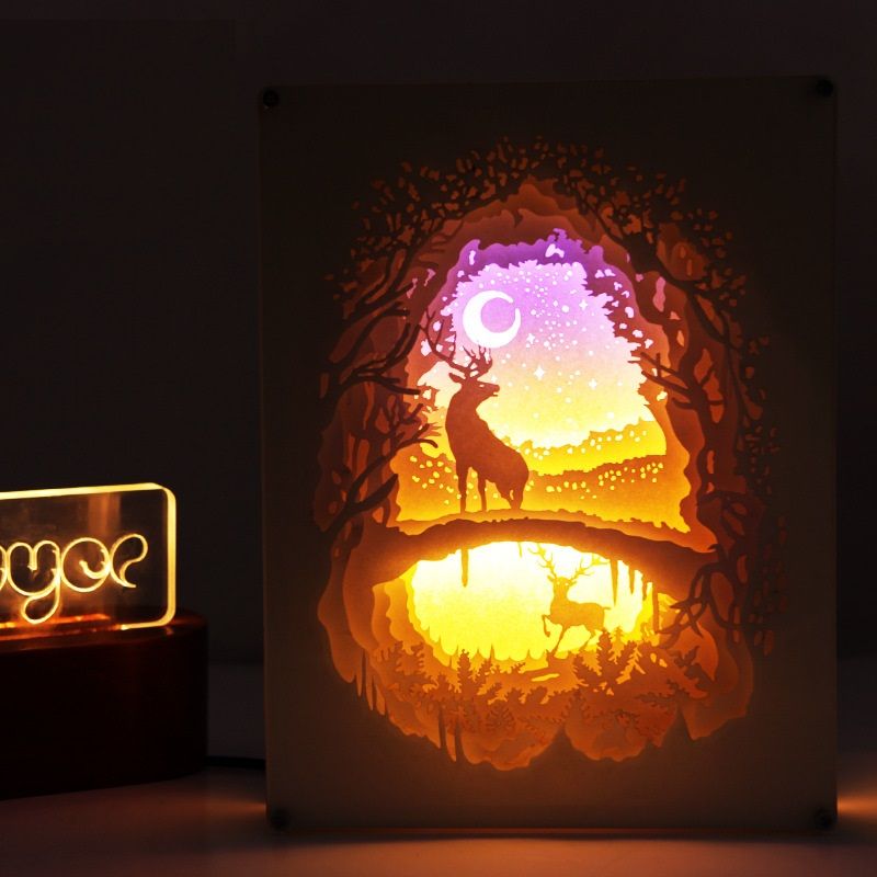 ĐÈN CẮT GIẤY NHIỀU LỚP (3D PAPER CUTTING LAYER LAMP)