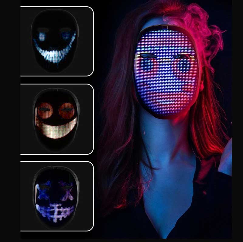 Mặt nạ đèn led lập trình Customizable Mask Shining Mask Led Light Up Mask