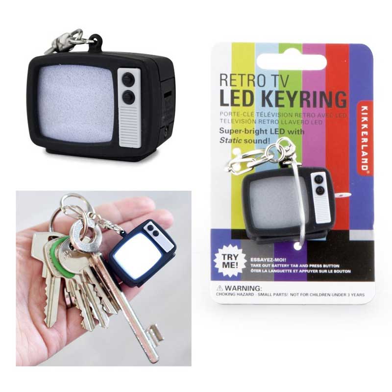 MÓC KHÓA HÌNH TIVI CỔ - CHỚP ĐÈN CÓ ÂM THANH (LED KEYRING RETRO TV)