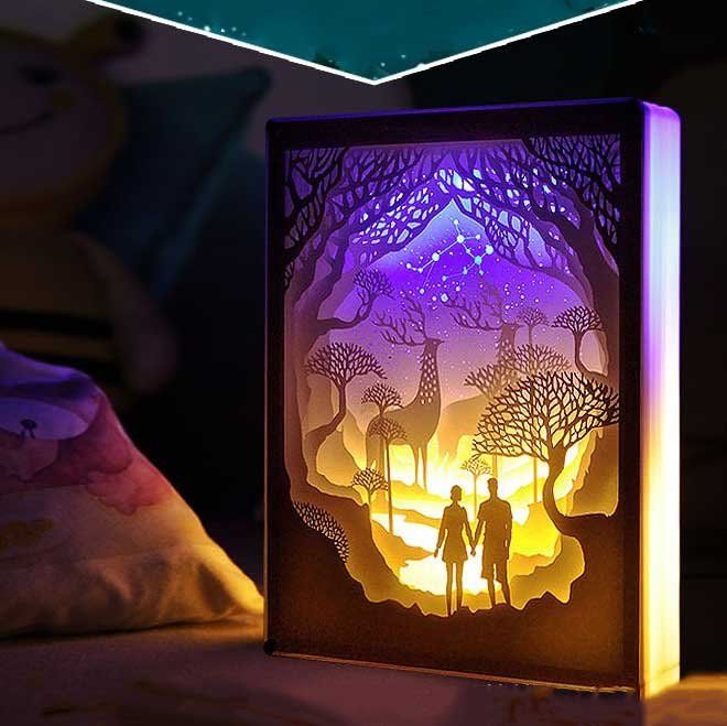 ĐÈN CẮT GIẤY NHIỀU LỚP (3D PAPER CUTTING LAYER LAMP)