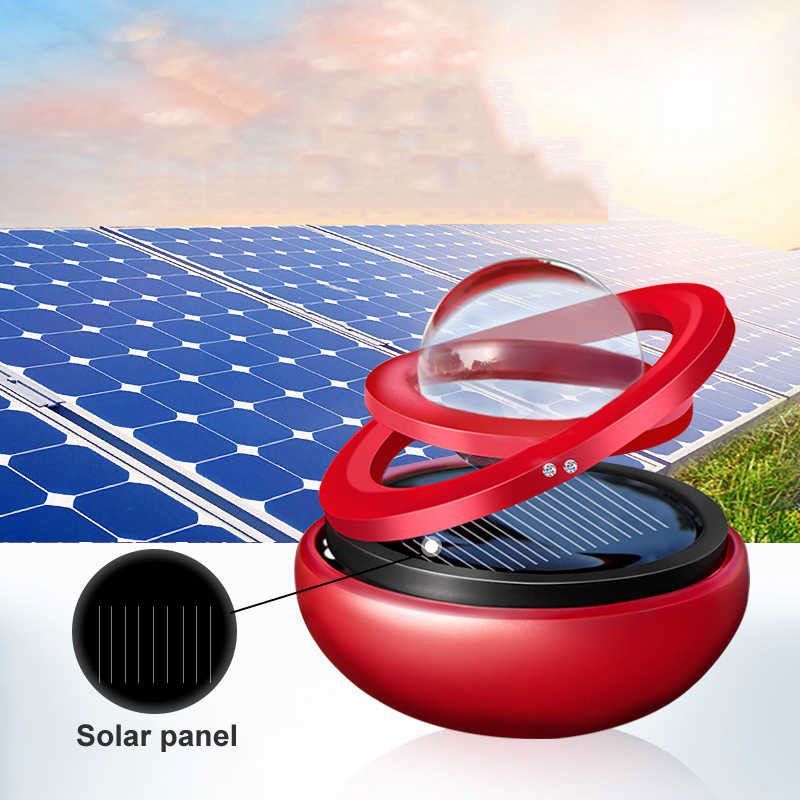 Bộ Khuếch Tán Tinh Dầu Đồ trang trí để Xe hơi (Auto Snap Aluminum Alloy Solar Power Car Aromatherapy Air Freshener-Interstellar Suspension Double Ring Fascinating Aroma Diffuser)