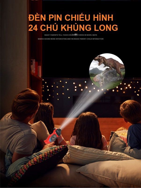 Đèn pin chiếu hình vui nhộn - 24 chú Khủng Long