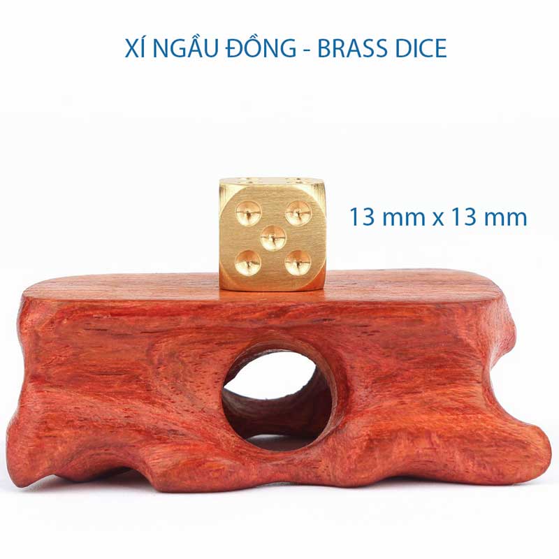 Xí ngầu ki m loại Đồng thau (Brass dice, pure copper metal solid dice)