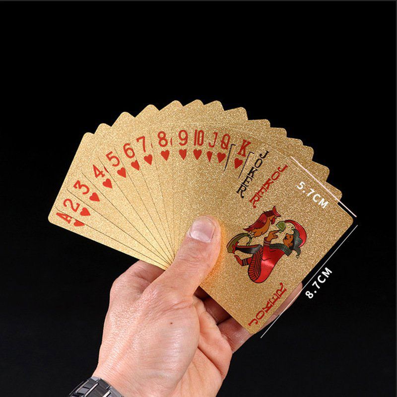 Bộ bài tây Mạ Vàngchất liệu nhựa PVC chống thấm nước (Golden Foil Playing Cards)