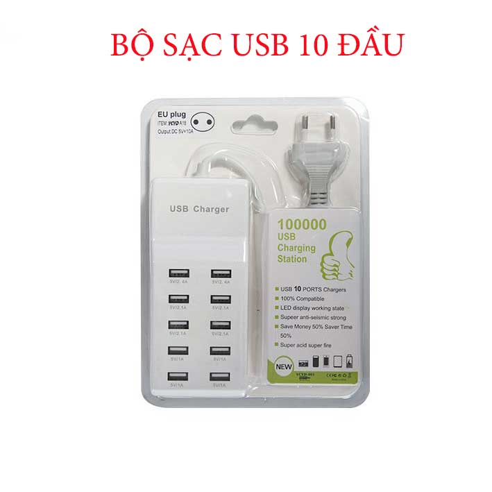 Bộ sạc 10 cổng USB Bộ sạc đa cổng Bộ sạc điện thoại di động máy tính bảng