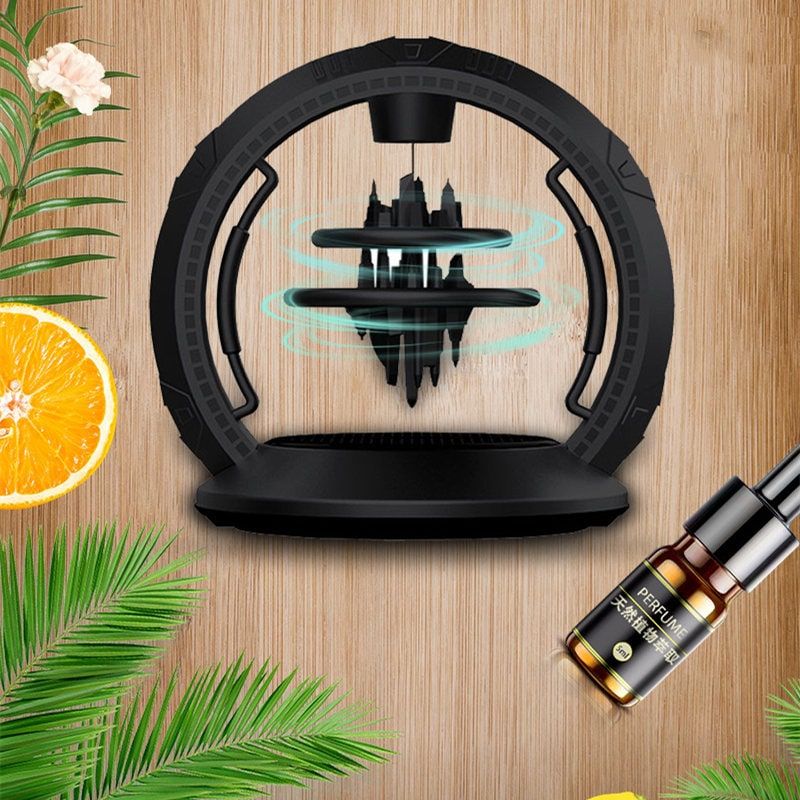 Đồ chơi trang trí để xe hơi Hành tinh bay Sky City Solar Rotating car ornament