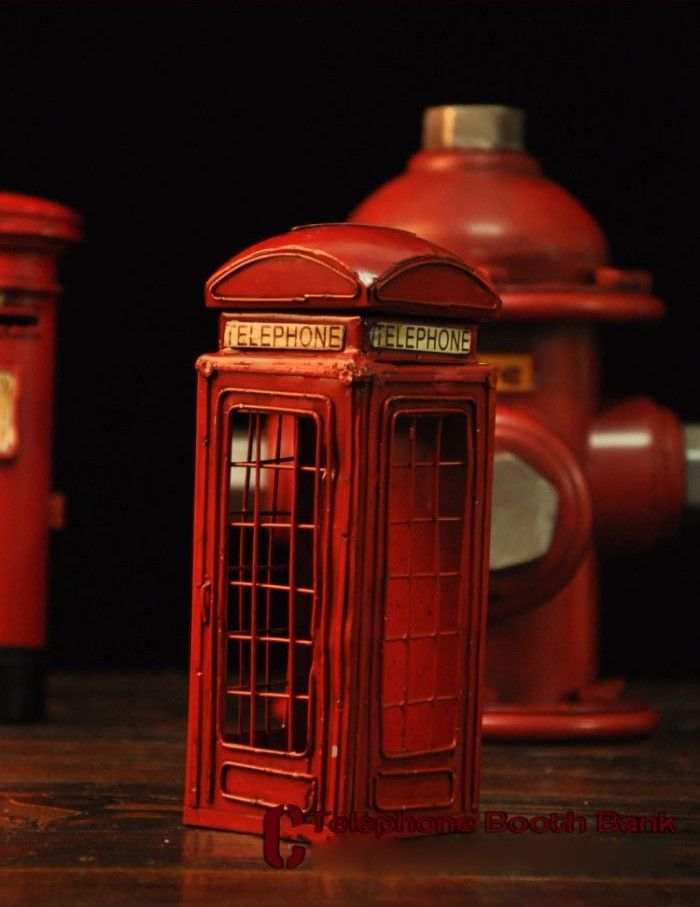 Mô hình sắt - Hộp thư, Trụ đện thoại (Wrought Iron Miniature Post Box, Phone Booth)