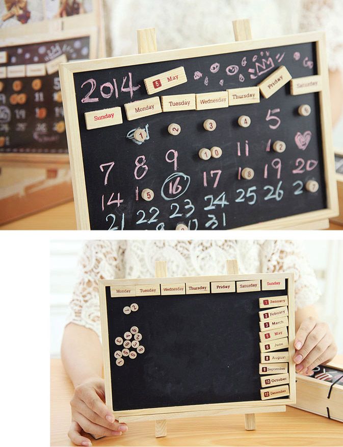 Bảng gỗ Lịch tuần (Calendar Magnetic Blackboard)