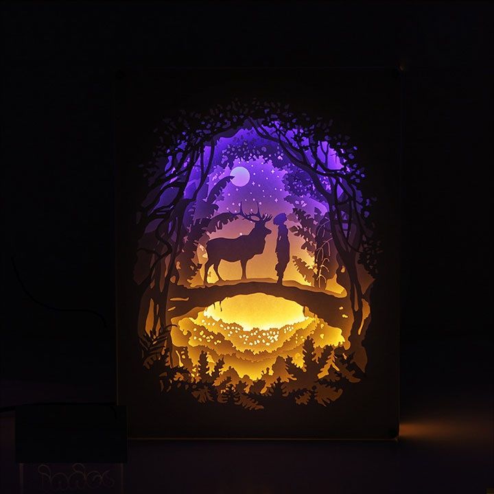 ĐÈN CẮT GIẤY NHIỀU LỚP (3D PAPER CUTTING LAYER LAMP)