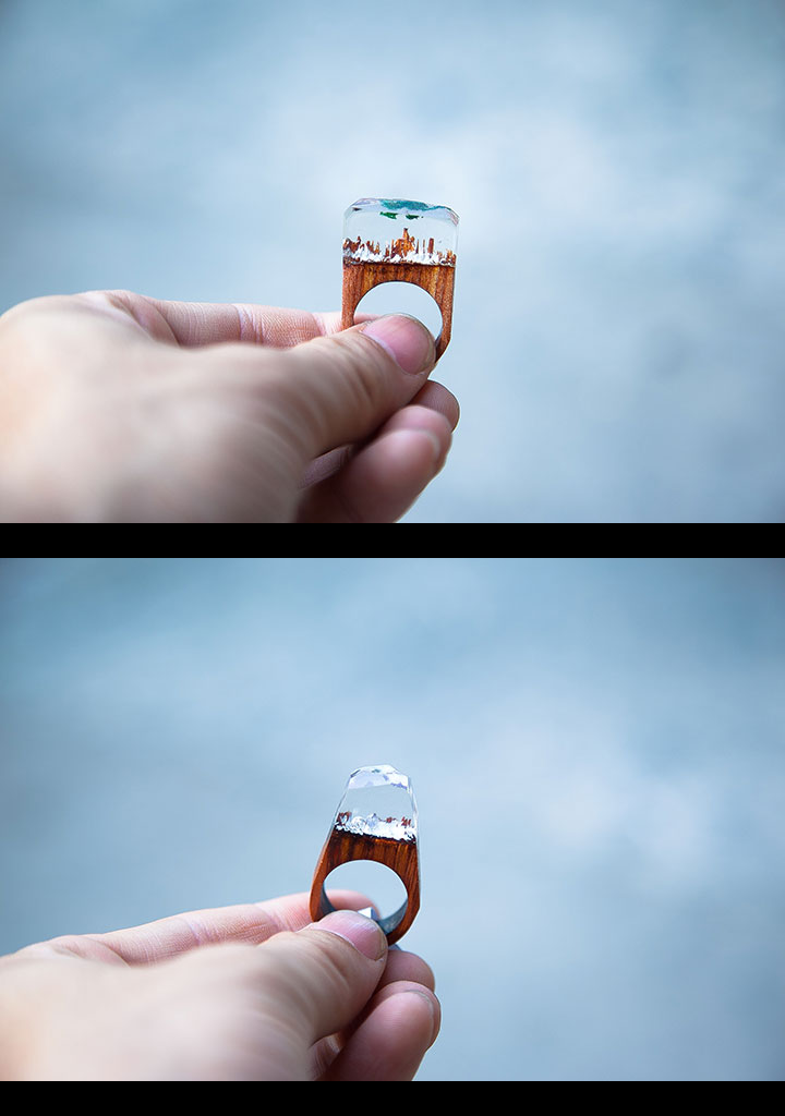 Nhẫn gỗ Resin Khu rừng bí mật (Secret Wood Ring)