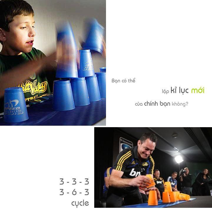 Ly xếp cốc tốc độ kèm bao đựng (Speed Stacking/ Cup Staking)