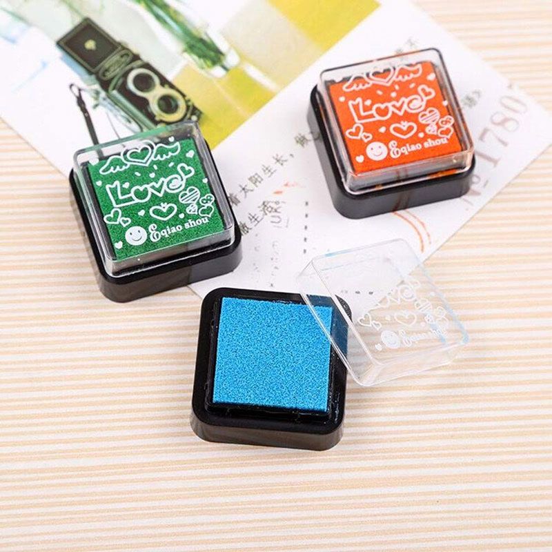 Bộ 12 Màu Tampon Mực Đóng Dấu (Stamp Ink Pad Set,12 Colors Fingerprint Ink pad Non-Toxic Finger Stamp for Paper Craft Fabric,Scrapbook,Birthday,Canvas Wedding,Rubber Art Stamp Card Making)