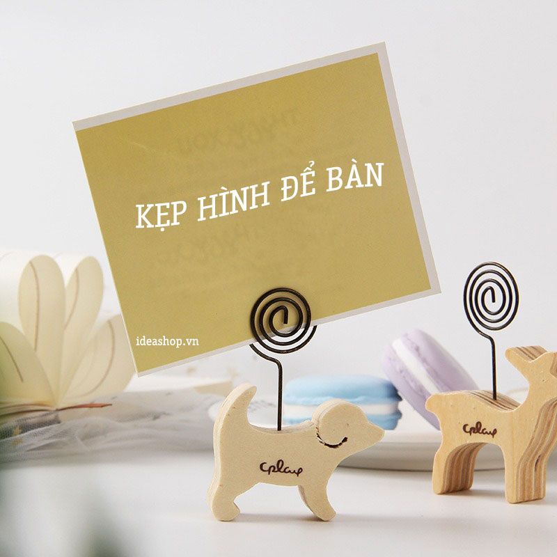 Kẹp hình để bàn mẫu trơn Vintage (Basic Wooden Card holder)