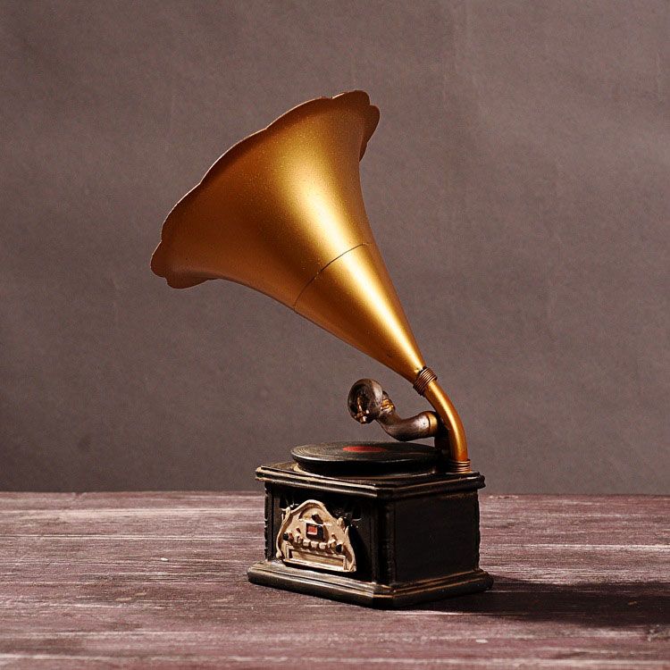 Tượng mô hình Máy hát đĩa than xưa (Gramophone Statue)