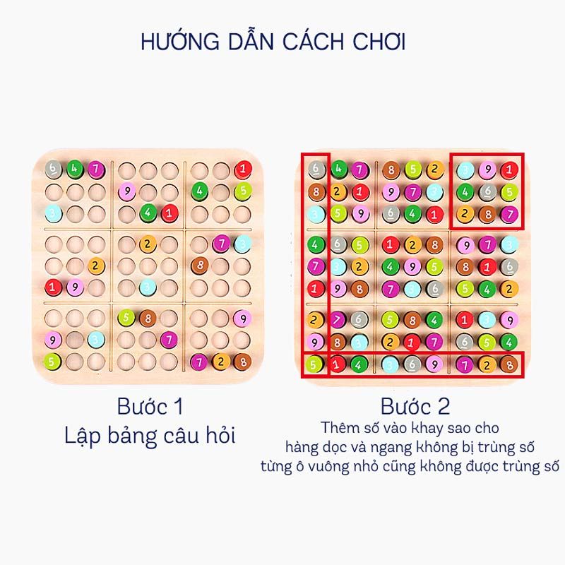 Trò chơi tư duy gỗ màu Sudoku Competition