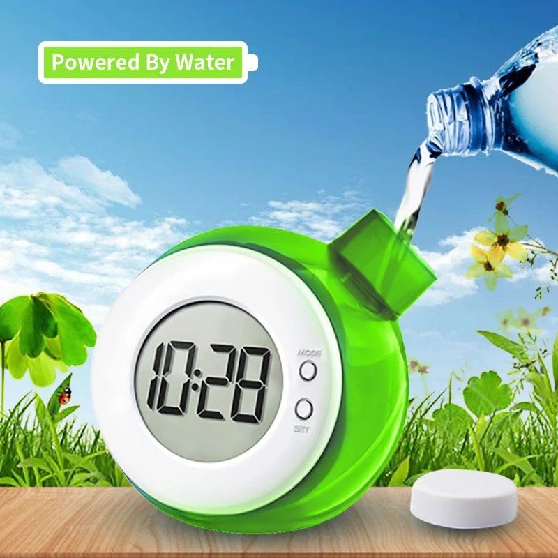 Đồng hồ chạy bằng Nước - Loại lớn (Eco-Friendly Water-Powered Clock with Alarm)