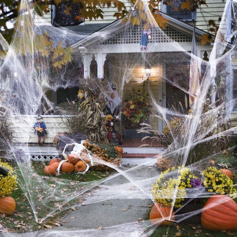 Mạng Nhện trắng  trang trí Halloween Super Strrrretch Spider Web