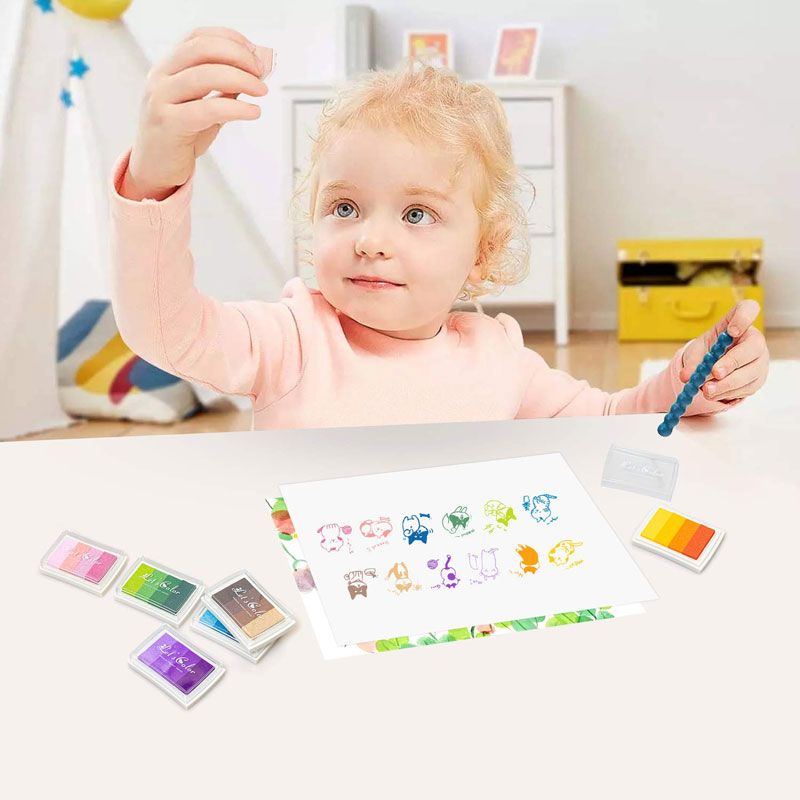 Tampon mực đóng dấu  Craft Ink Pad, Washable DIY Stamp Ink Pads for Kids