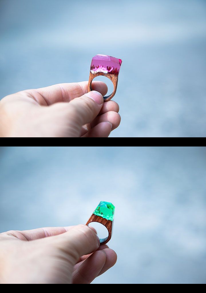 Nhẫn gỗ Resin Khu rừng bí mật (Secret Wood Ring)