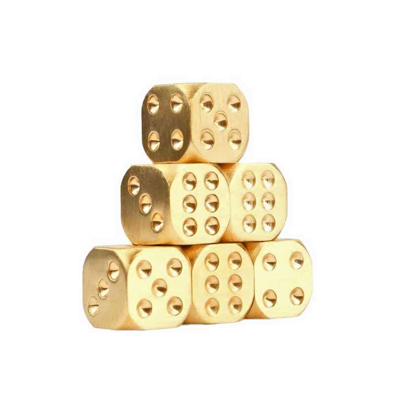 Xí ngầu ki m loại Đồng thau (Brass dice, pure copper metal solid dice)