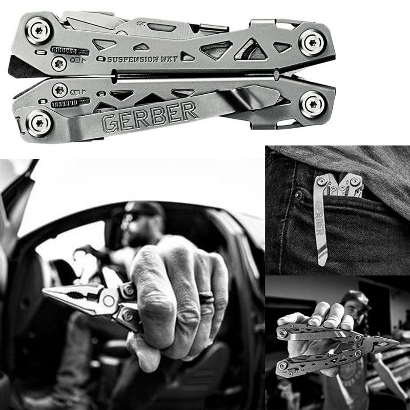 Kềm đa năng 15 chức năng  Gerber ( Multi-Plier Gerber Gear 30-001364N Suspension-NXT Needle Nose Pliers Multitool with Pocket Clip, Steel)