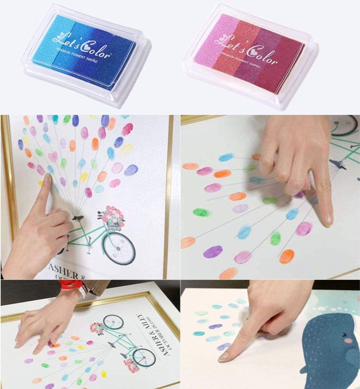 Tampon mực đóng dấu Craft Ink Pad, Washable DIY Stamp Ink Pads for Kids