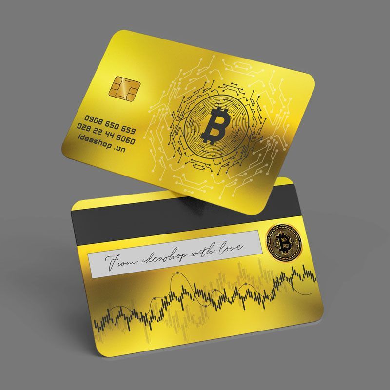 thiết kế credit card đẹp hình ví bitcoin