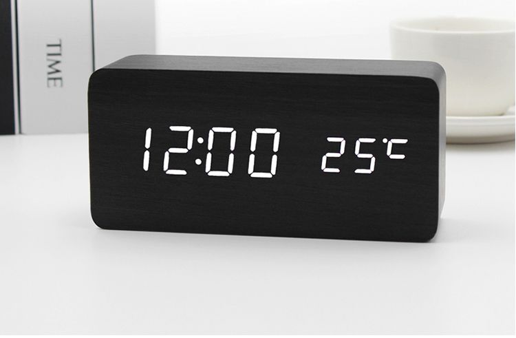 Đồng hồ LED Khối gỗ (Wooden Digital Alarm Clock)