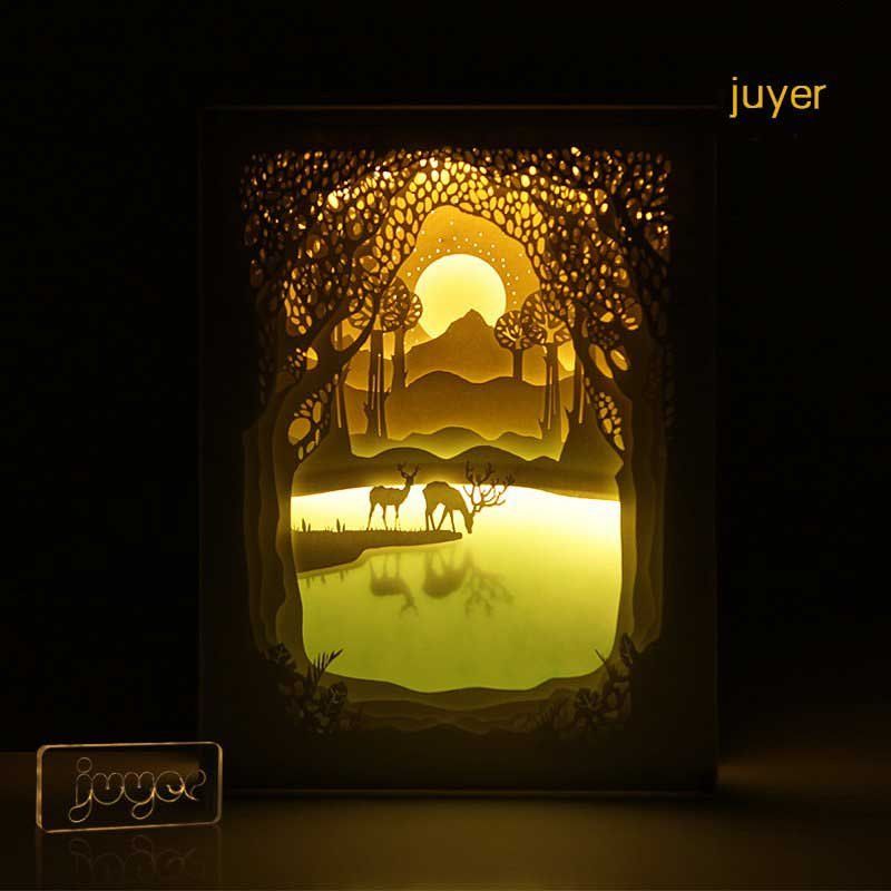 ĐÈN CẮT GIẤY NHIỀU LỚP (3D PAPER CUTTING LAYER LAMP)