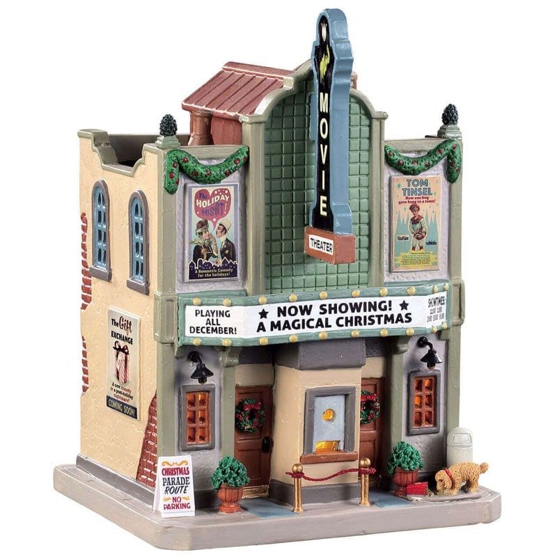 Tượng trang trí cao cấp Lemax Mo's Movie Theater Christmas Village Accessory