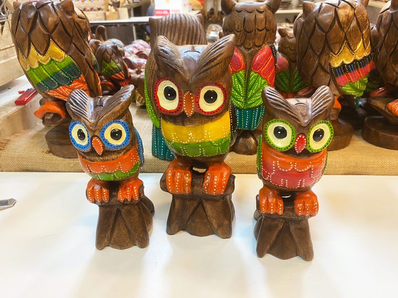 TƯỢNG CÚ MÈO GỖ LÀM BẰNG TAY HANDMADE (WOODEN OWL STATUE)