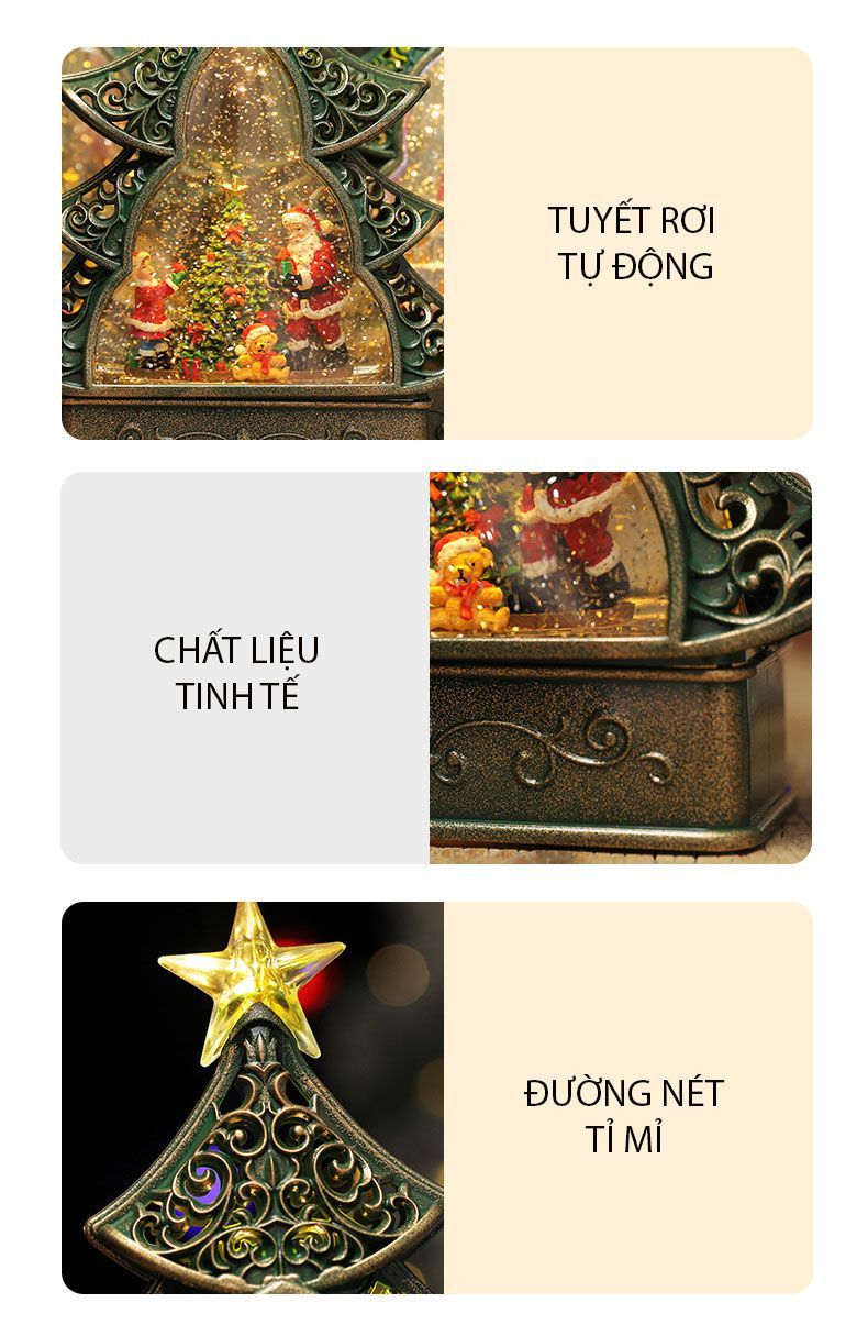 Quả cầu tuyết Giáng Sinh mẫu Cây Thông Noel , Quà tặng Giáng Sinh cao cấp