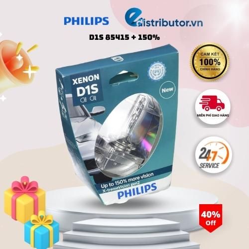 Bóng đèn pha xe ôtô xe hơi Xenon Philips D1S 85415 XV2 85V 35W P32D-2 C1 150%, sáng vàng 4800K- Hàng chính hãng
