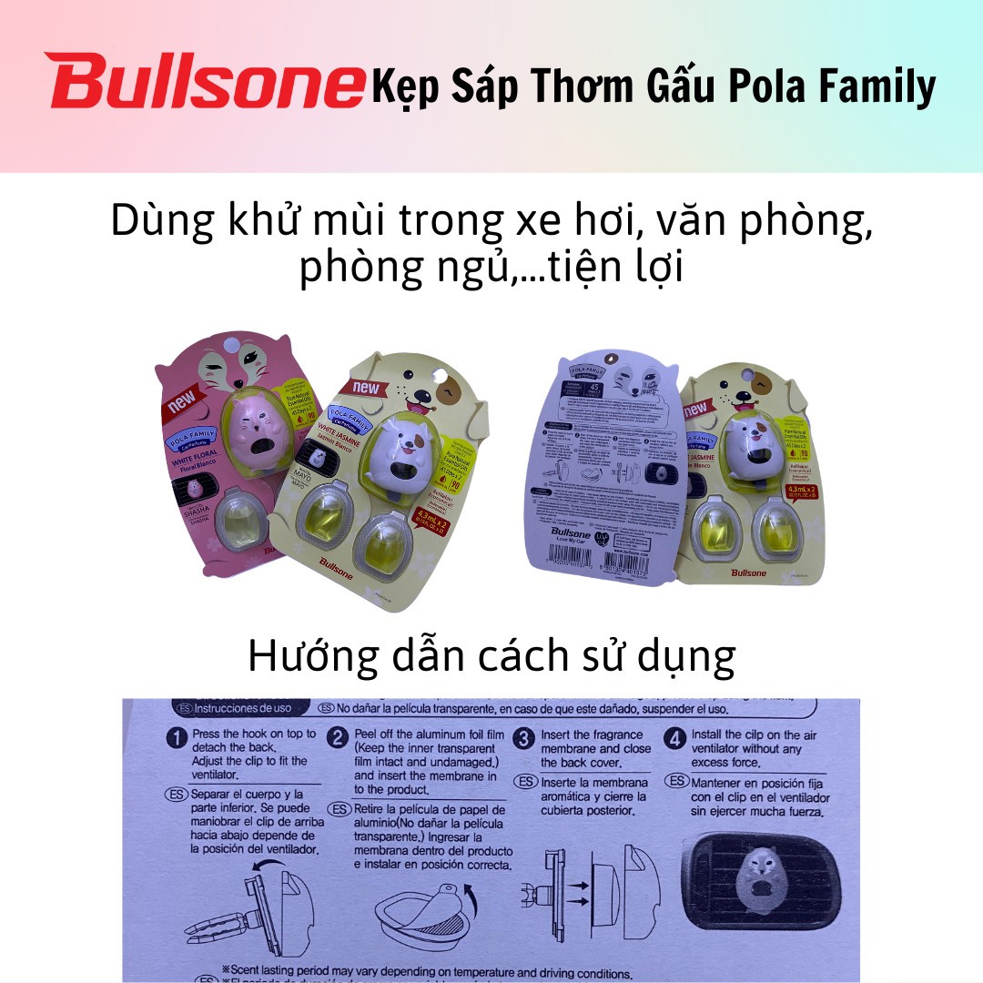 Kẹp sáp thơm gấu POLA family
