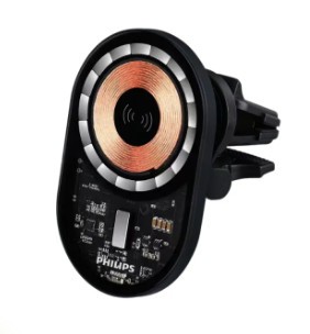 Giá đỡ điện thoại tích hợp sạc không dây Magnetic dùng trên ô tô Philips DLP9719TB/74