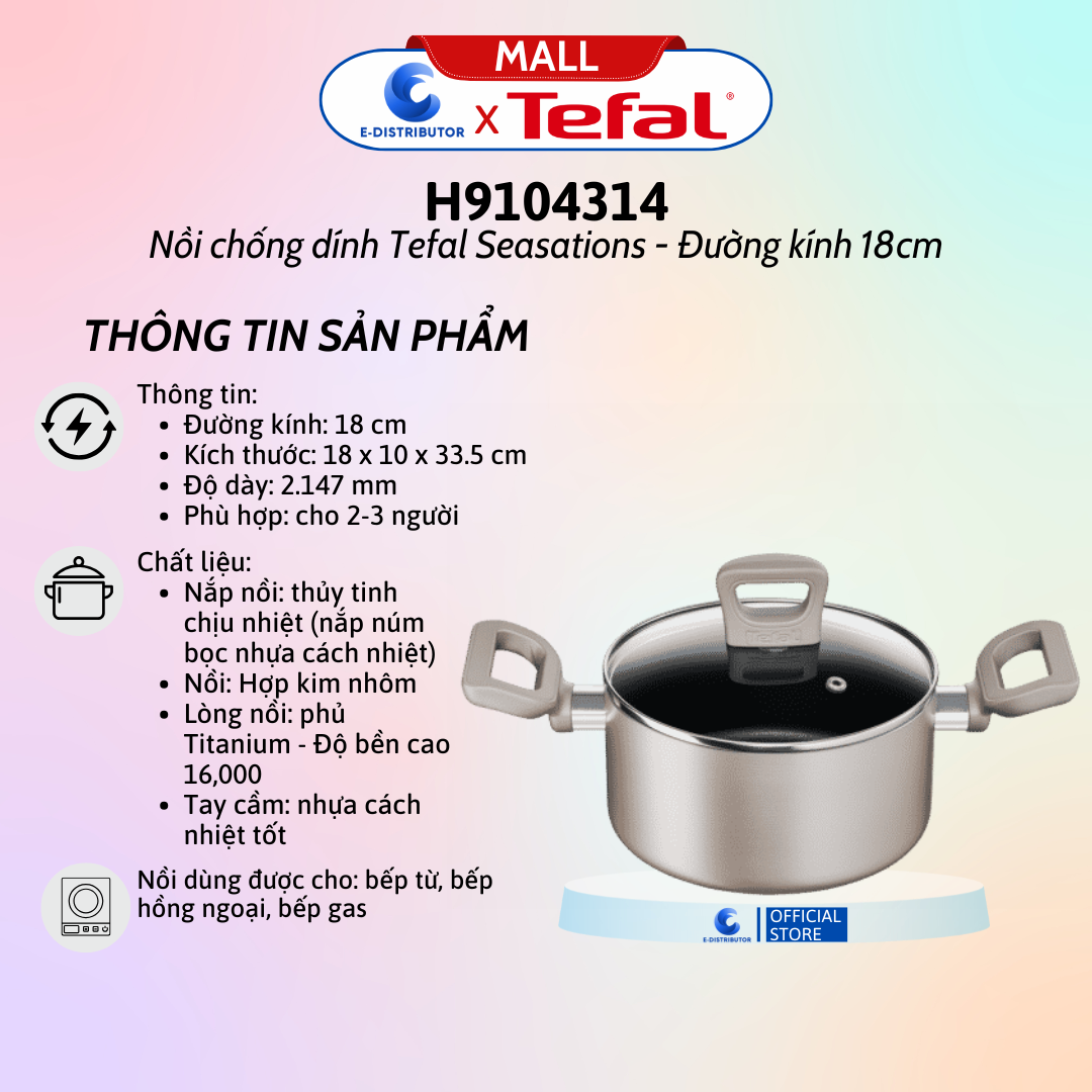 Nồi chống dính Tefal Sesations 18cm H9104314