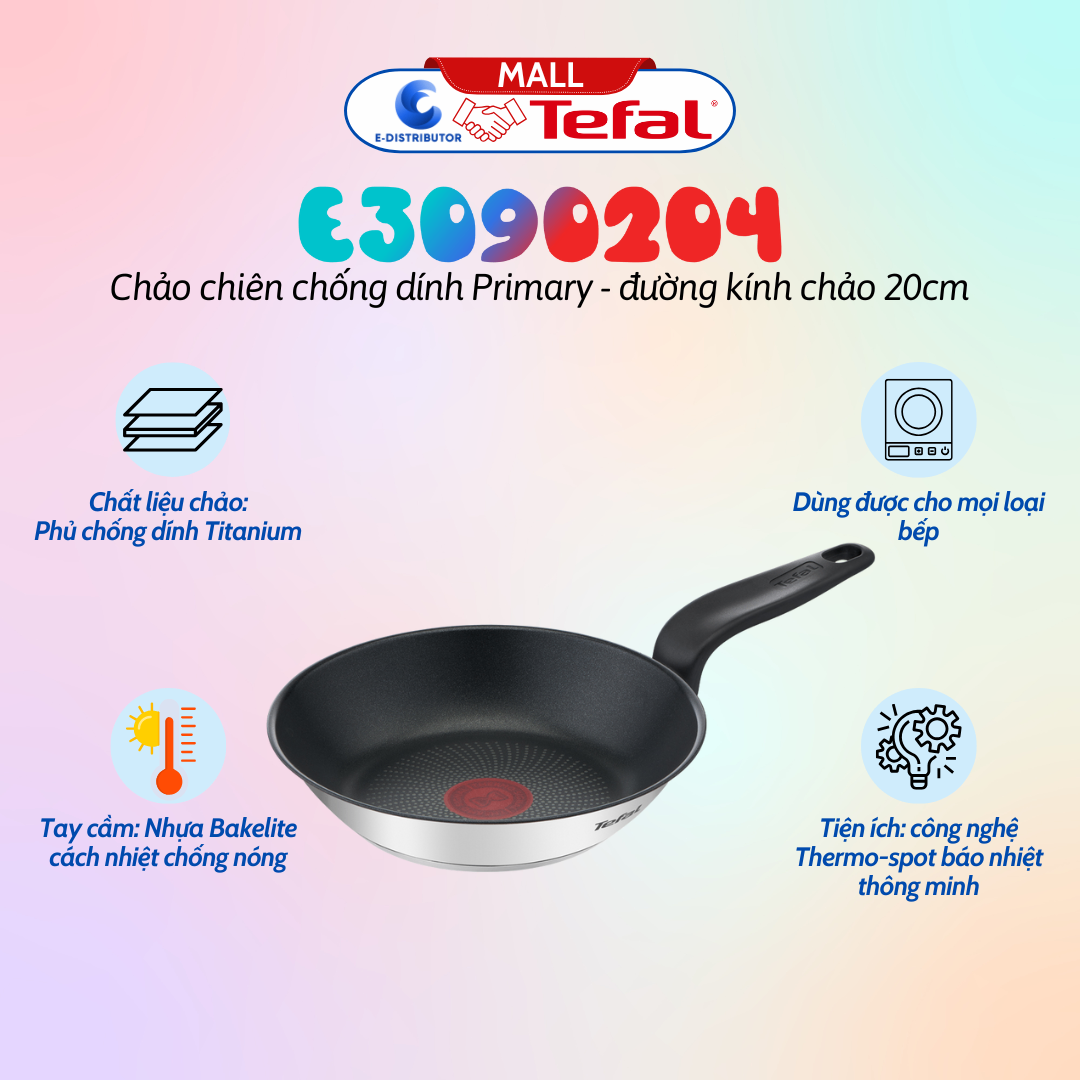 Chảo chiên Tefal Primary 20cm E3090204 - hàng chính hãng