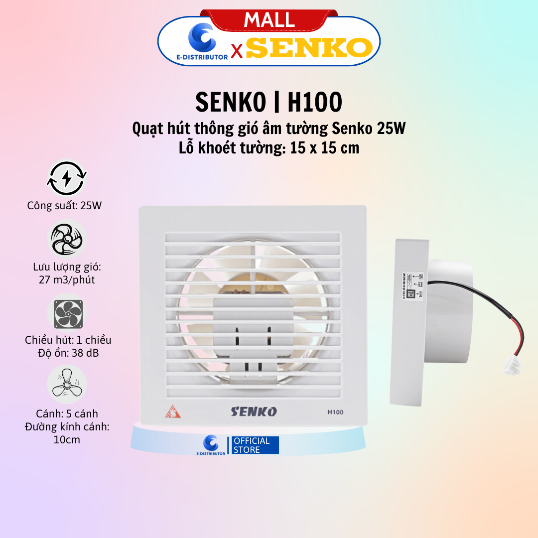 Quạt Hút Lưới Senko H100 - hàng chính hãng