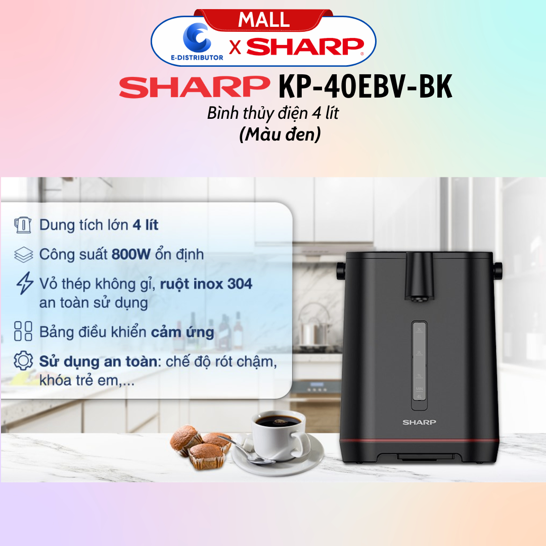 Bình Thủy Điện Sharp Model KP-40EBV-BK